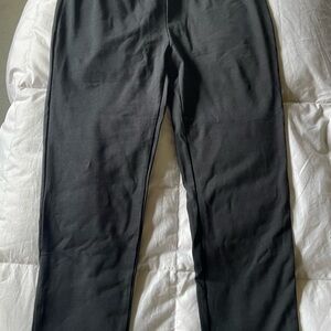 Garnet Hill Black Green Cotton Capri Leggings